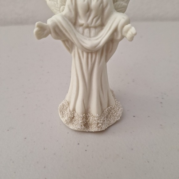 Vintage Guardian Angel Bell Figurine Stoneware Ceramic Mica‎ 5 Inches - Picture 4 of 9